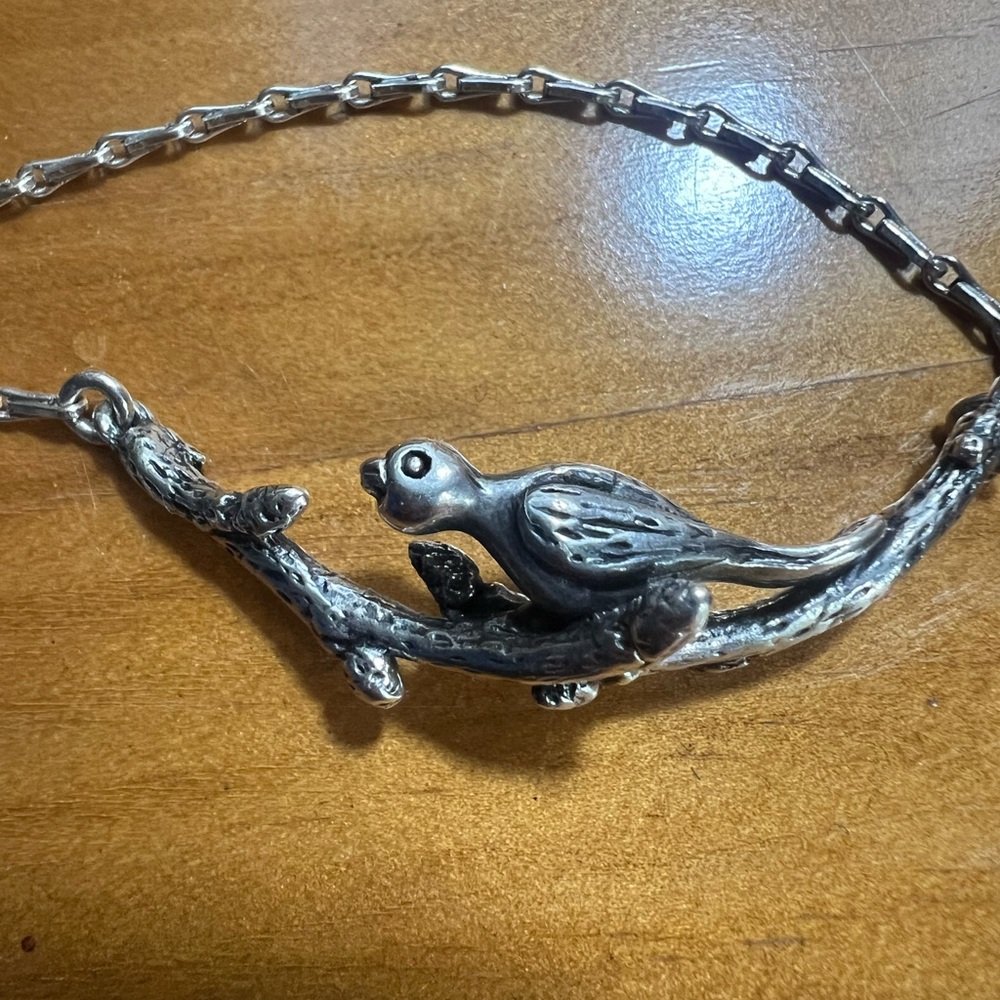 Sterling Silver Bird on Branch Handmade Necklace 16"-18" Adjustable New in Box!